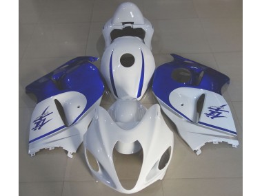 Blanc Brillant & Bleu Profond 97-07 Suzuki GSXR 1300 Carénage