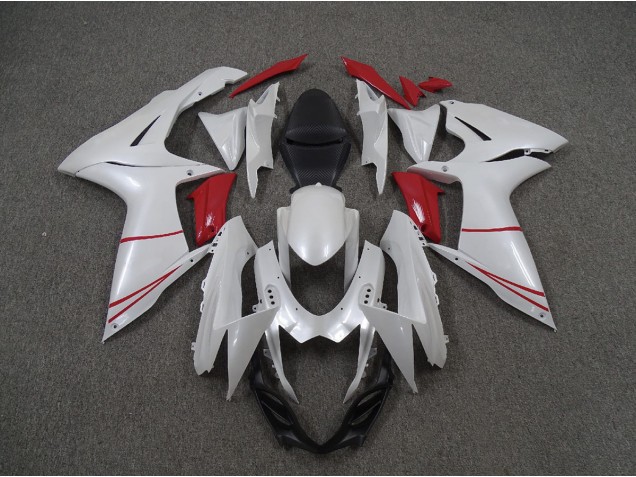 Blanc Nacré & Rouge 11-24 Suzuki GSXR 600-750 Carénage