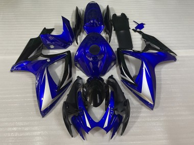Bleu Noir & Blanc Spécial 06-07 Suzuki GSXR 600-750 Carénage