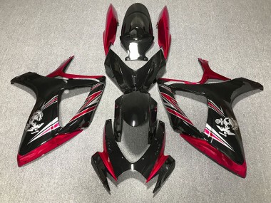 Design Rouge Brillant & Noir 06-07 Suzuki GSXR 600-750 Carénage
