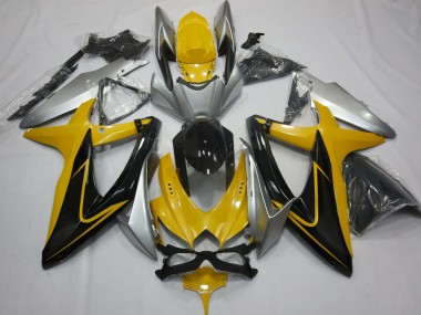 Jaune Noir & Argent 08-10 Suzuki GSXR 600-750 Carénage
