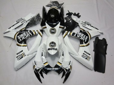 Noir Blanc Lucky Strike 06-07 Suzuki GSXR 600-750 Carénage