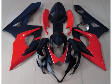 Noir Mat & Rouge 05-06 Suzuki GSXR 1000 Carénage