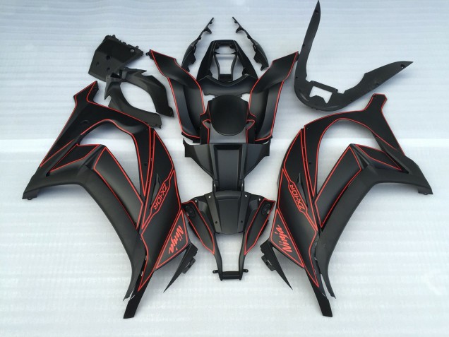 Noir Mat & Rouge 11-15 Kawasaki ZX10R Carénage