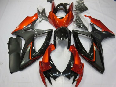 Orange Brûlé & Gris 06-07 Suzuki GSXR 600-750 Carénage
