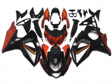 Orange & Noir Personnalisés Avec Incrustation Argentée 09-16 Suzuki GSXR 1000 Carénage