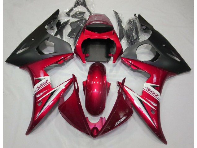 Rouge Brillant & Blanc 03-04 Yamaha R6 Carénage