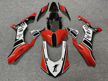 Rouge Brillant & Blanc 15-19 Yamaha R1 Carénage