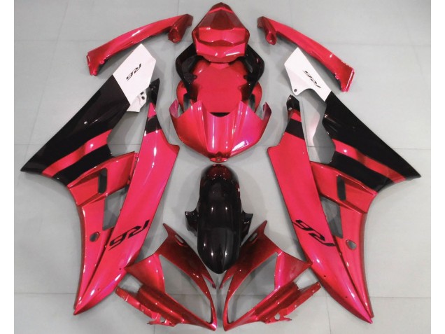 Rouge Brillant & Noir 06-07 Yamaha R6 Carénage