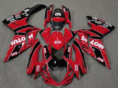 Rouge Brillant & Noir Motul 11-24 Suzuki GSXR 600-750 Carénage